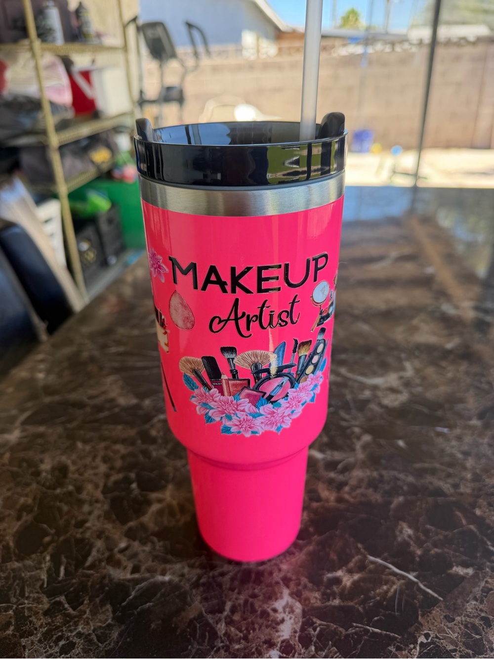 MAKEUP Artist Hot Pink Stainless Tumbler